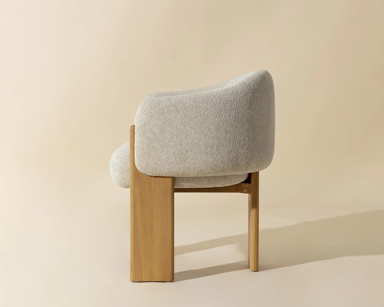 Trine Dining Armchair - Rustic Oak - Dove Cream - Central Designs