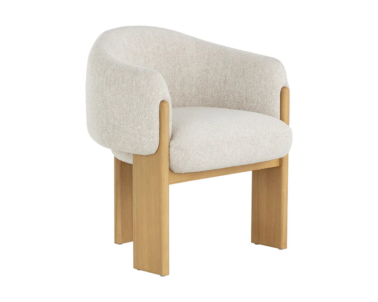 Trine Dining Armchair - Rustic Oak - Dove Cream - Central Designs