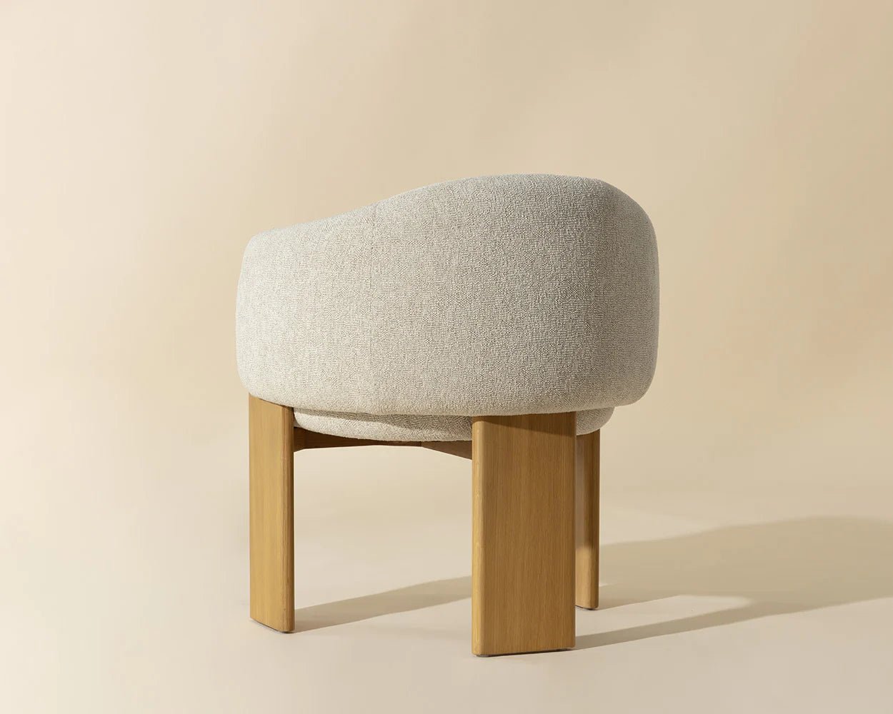 Trine Dining Armchair - Rustic Oak - Dove Cream - Central Designs