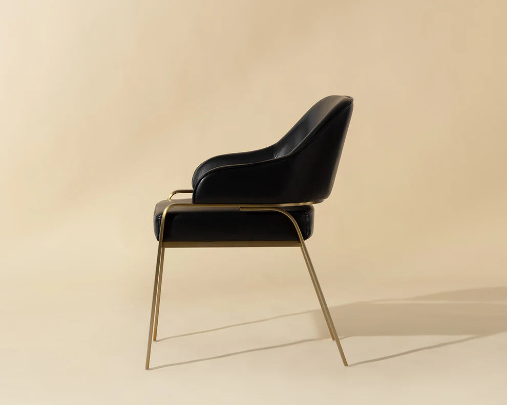 Malachi Dining Armchair - Cantina Black
