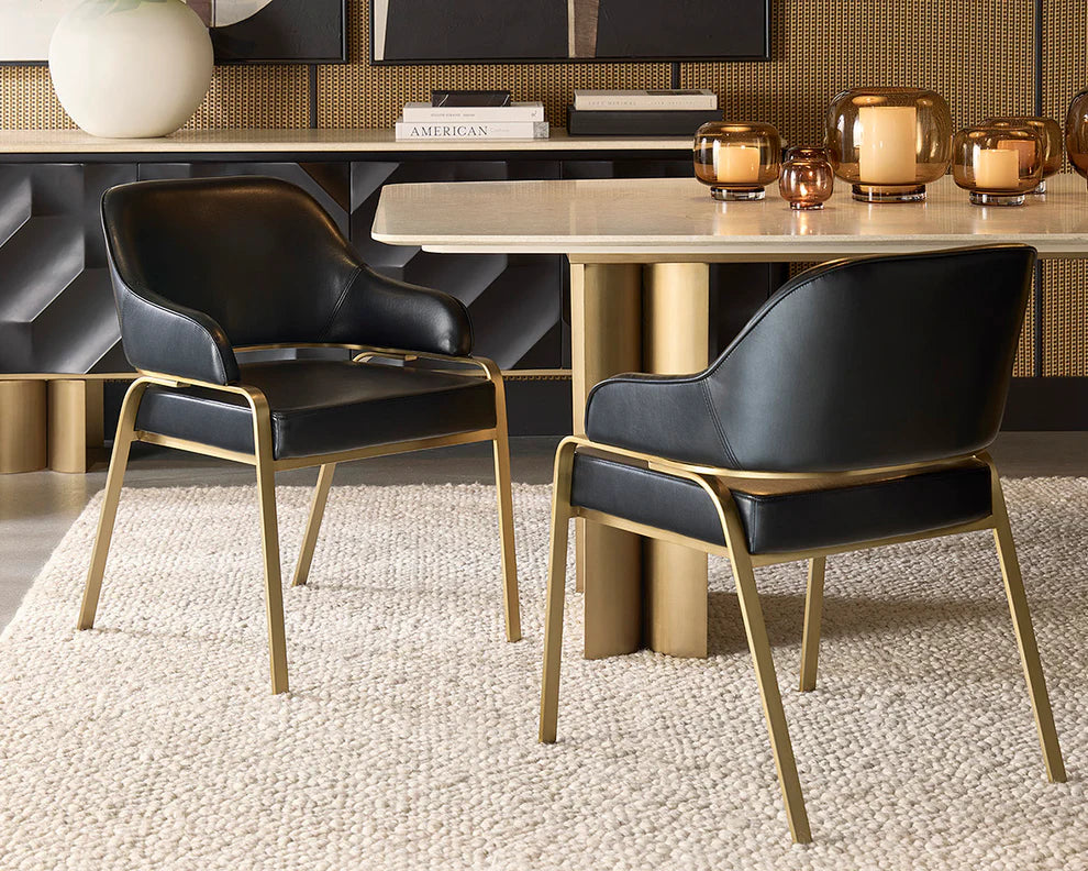 Malachi Dining Armchair - Cantina Black