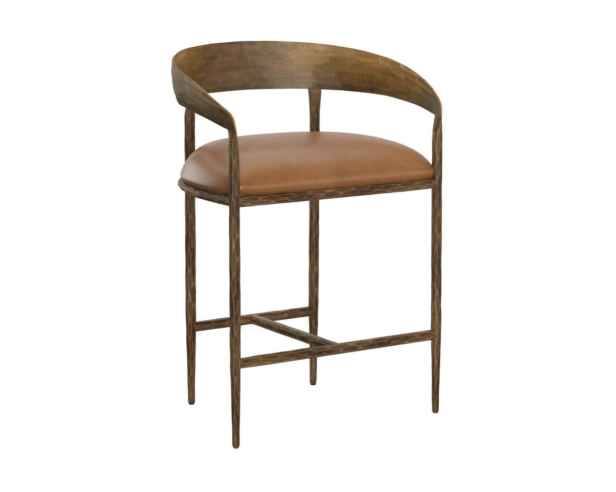 Zanatta Counter Stool - Tan Leather - Central Designs