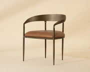 Zanatta Dining Armchair - Tan Leather - Central Designs