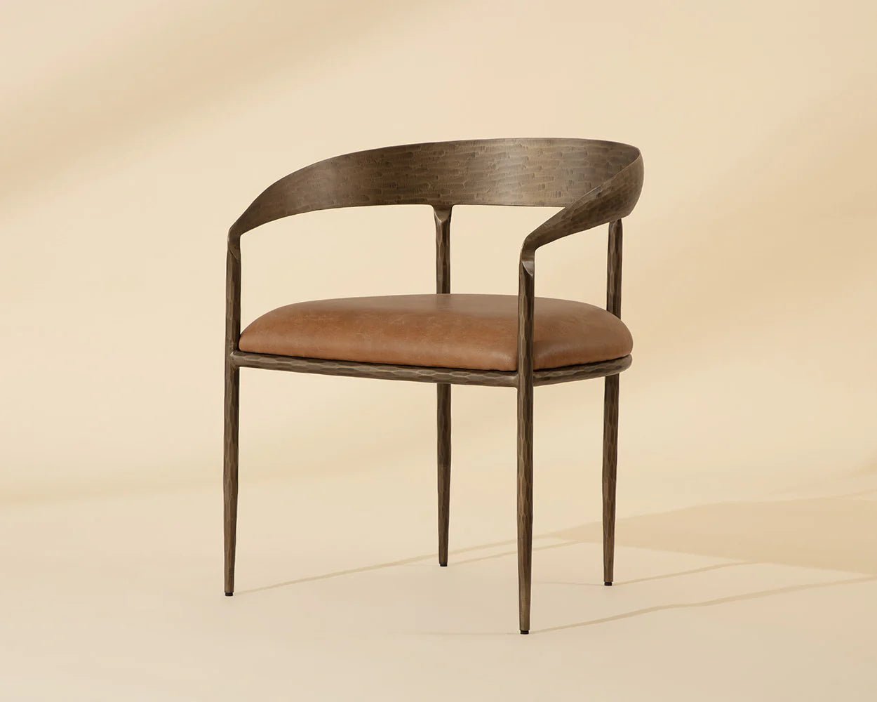 Zanatta Dining Armchair - Tan Leather - Central Designs