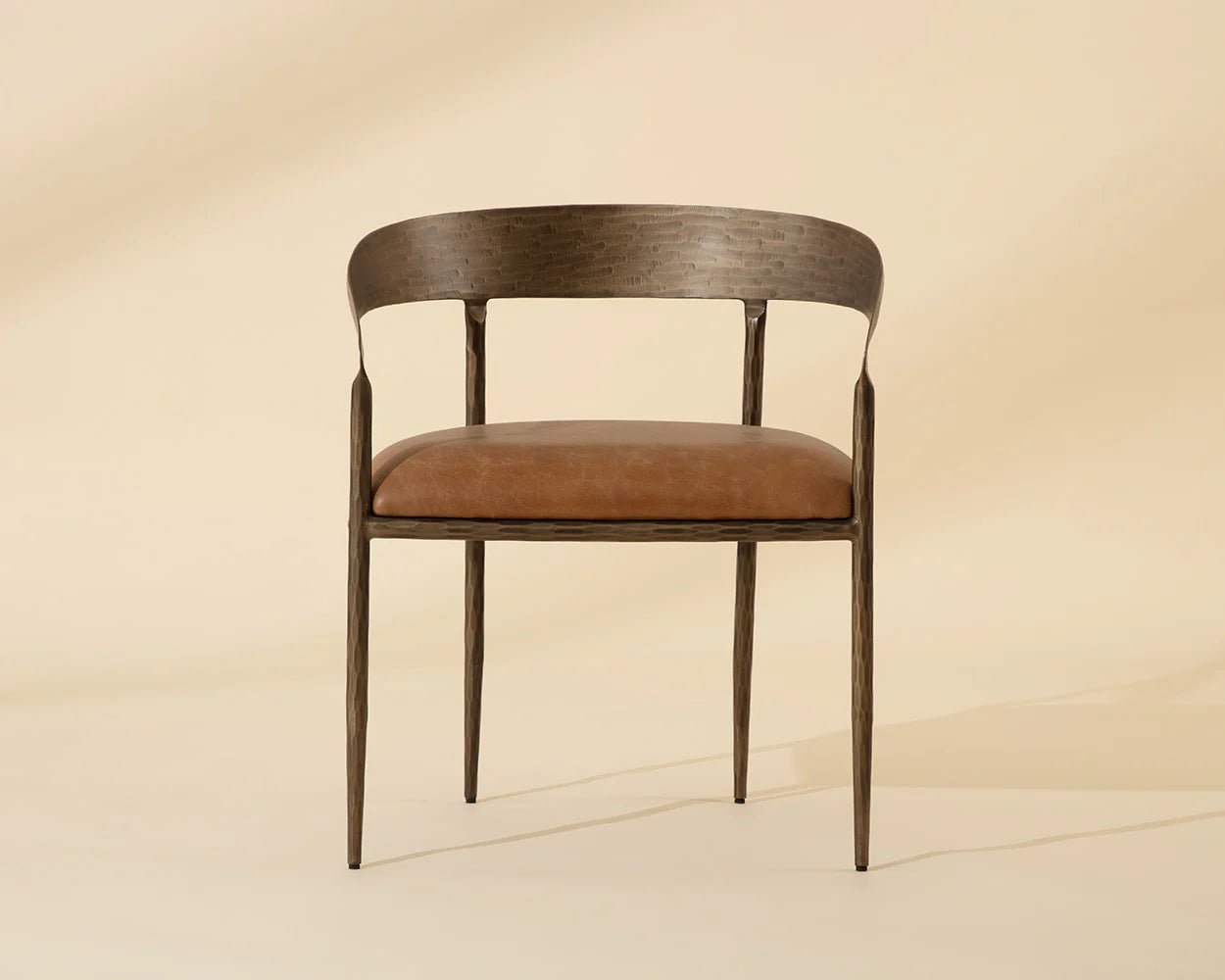 Zanatta Dining Armchair - Tan Leather - Central Designs