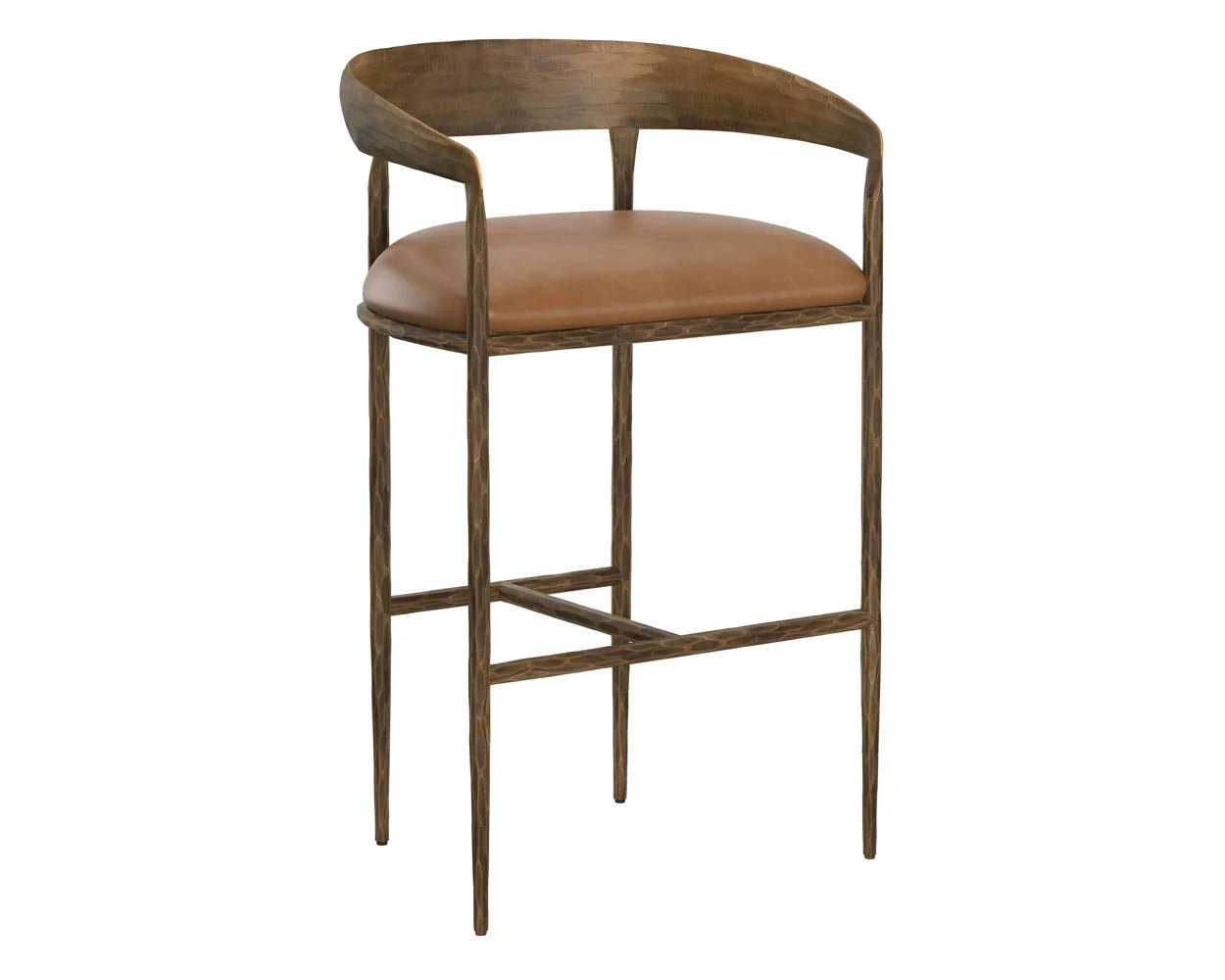 Zanatta Barstool - Tan Leather - Central Designs