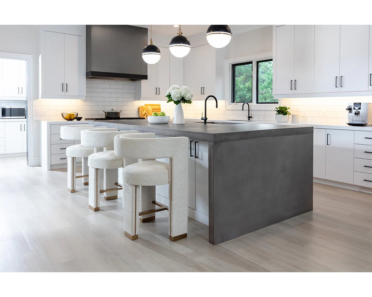 Adamina Counter Stool - Rhea Light Barley - Central Designs