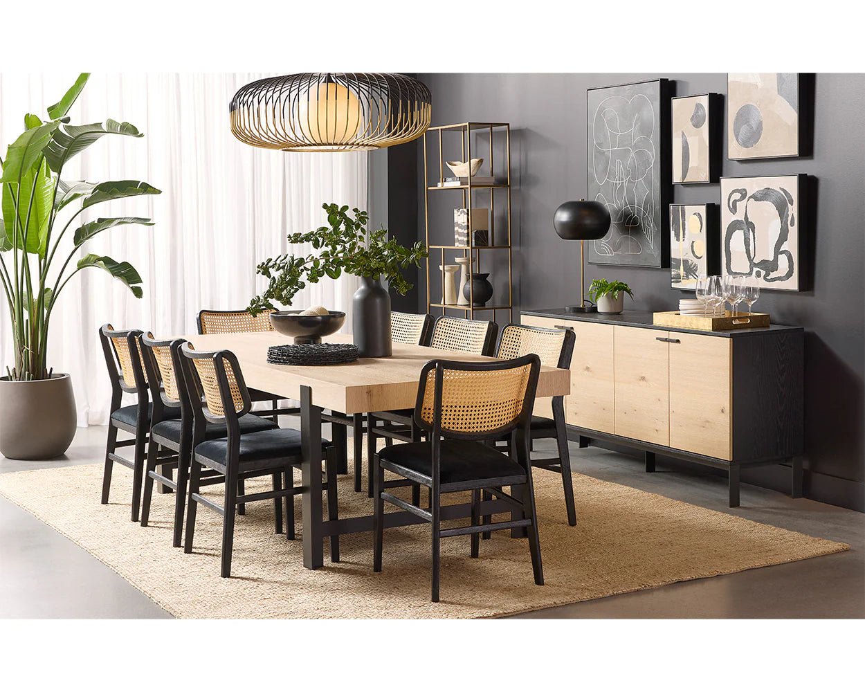 Annex Dining Chair - Abbington Black / Natural - Central Designs
