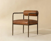 Ajani Dining Armchair - Tan Leather - Central Designs