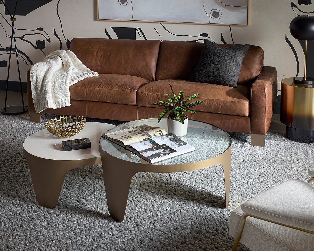 Rafael Sofa - Lucia Tobacco Leather - Central Designs