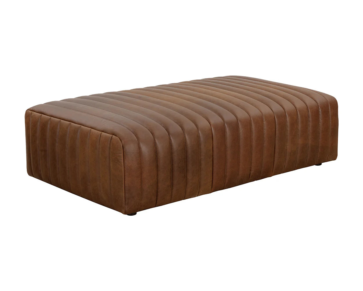 Lewin Ottoman - Rectangular - Lucia Tobacco Leather