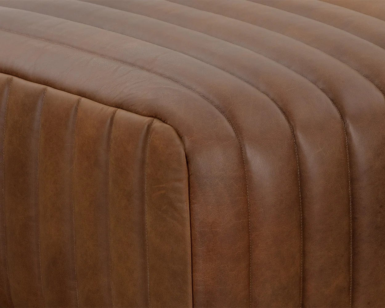 Lewin Ottoman - Rectangular - Lucia Tobacco Leather - Central Designs