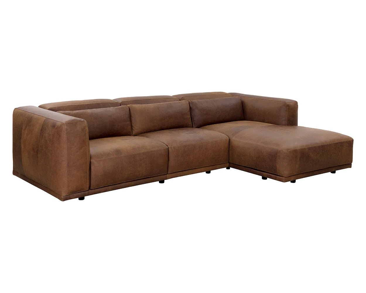 Beau Sofa Chaise - Raf - Lucia Tobacco Leather - Central Designs