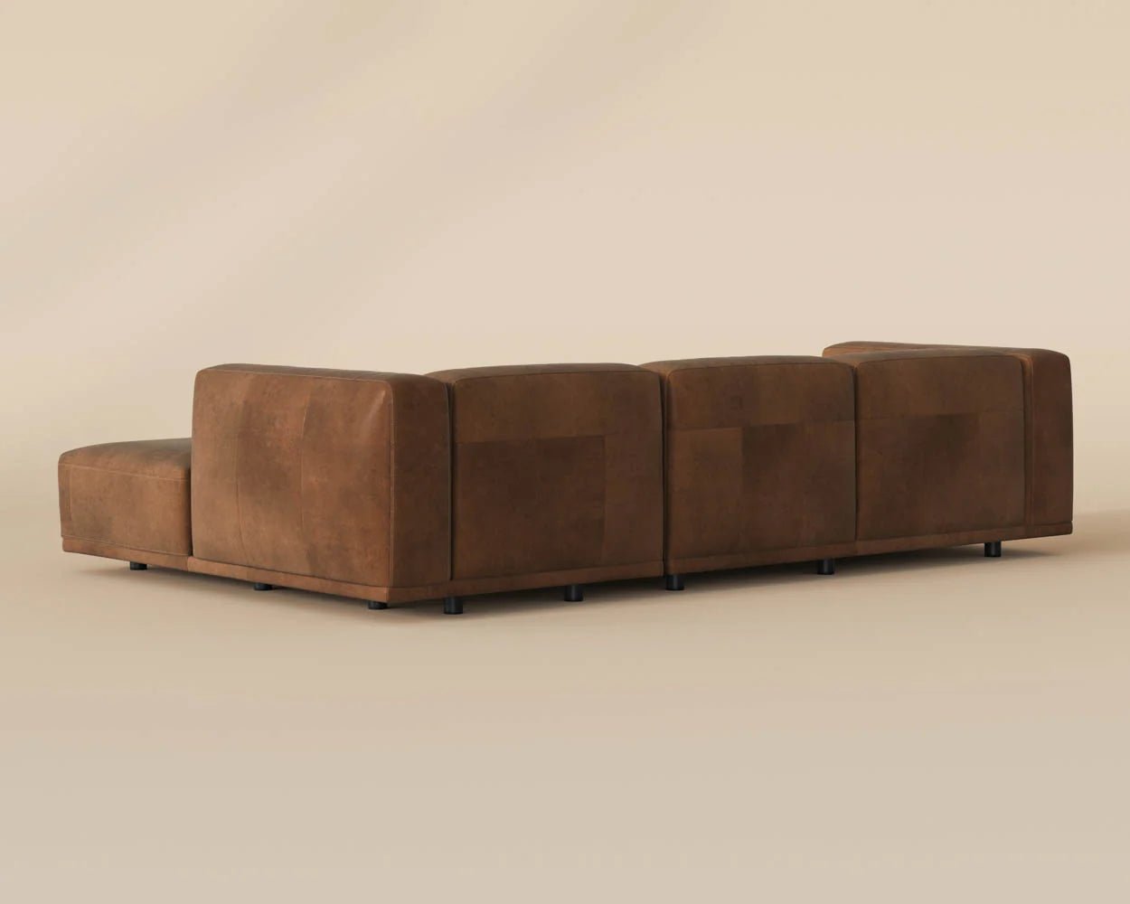 Beau Sofa Chaise - Raf - Lucia Tobacco Leather - Central Designs