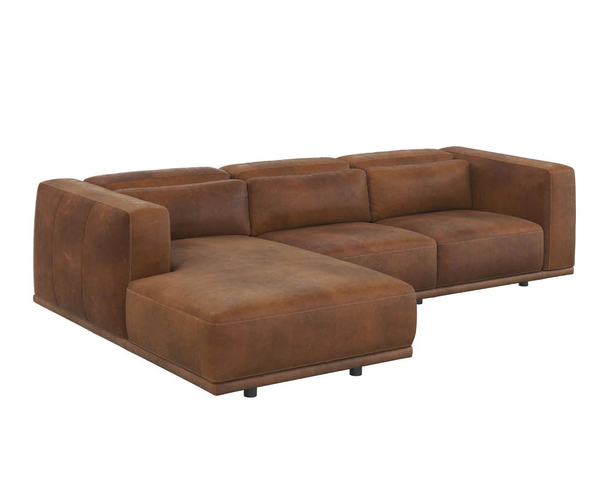Beau Sofa Chaise - Laf - Lucia Tobacco Leather - Central Designs