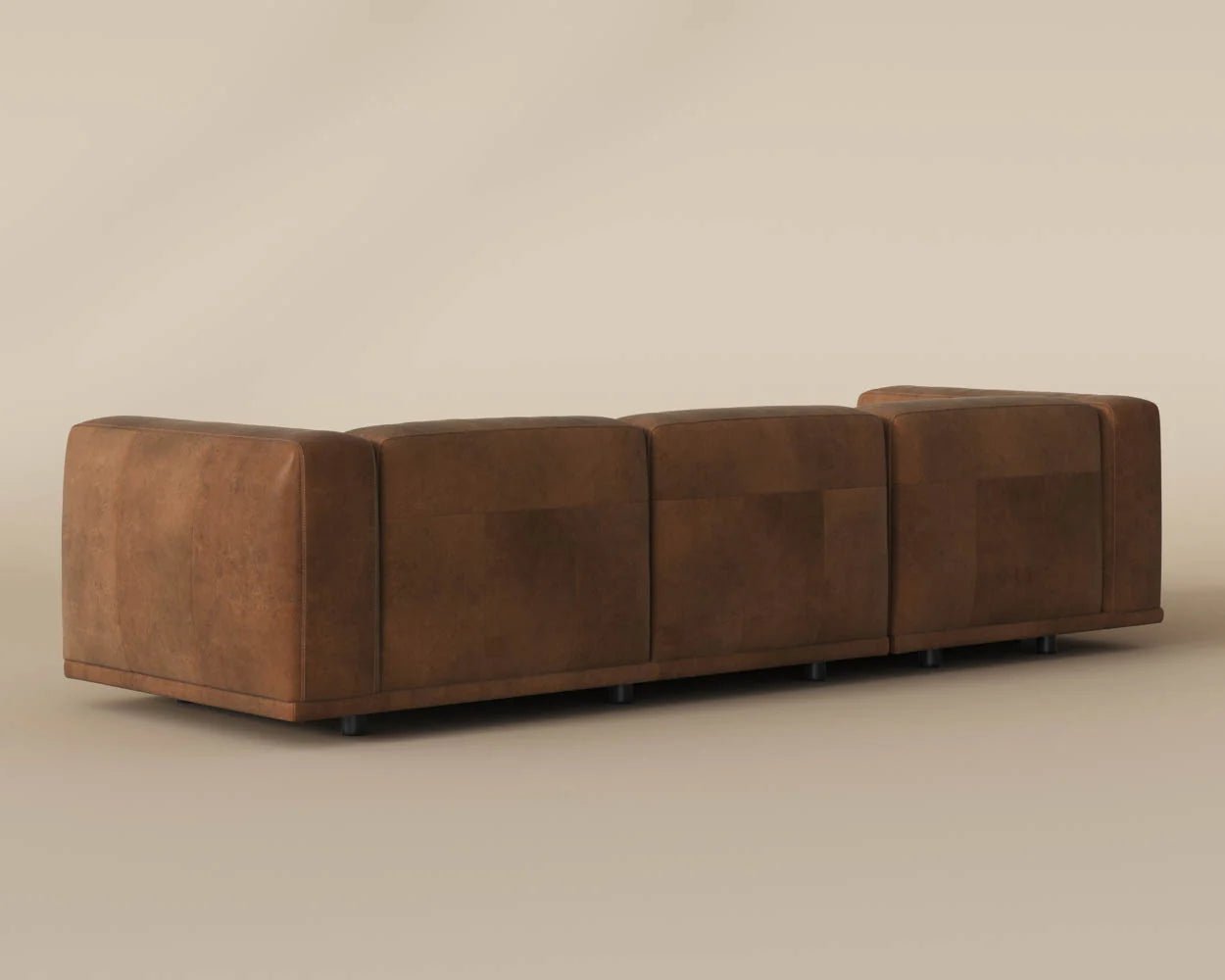 Beau Sofa Chaise - Laf - Lucia Tobacco Leather - Central Designs
