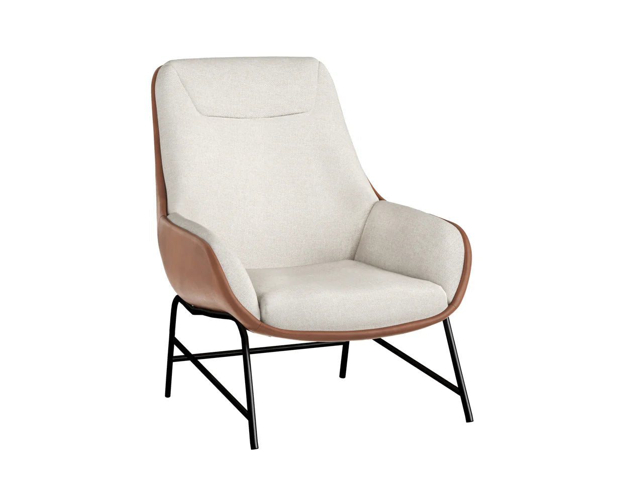 Lucier Lounge Chair - Belfast Oatmeal / Bravo Cognac - Central Designs