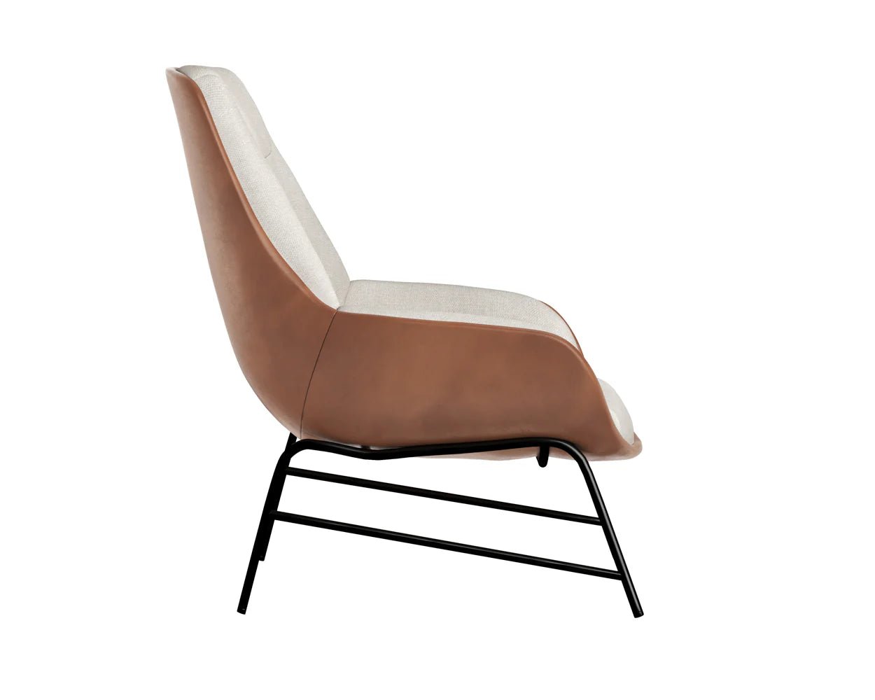 Lucier Lounge Chair - Belfast Oatmeal / Bravo Cognac - Central Designs