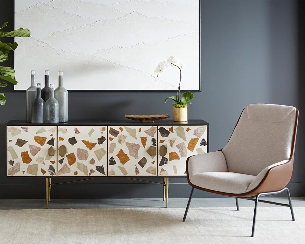 Lucier Lounge Chair - Belfast Oatmeal / Bravo Cognac - Central Designs