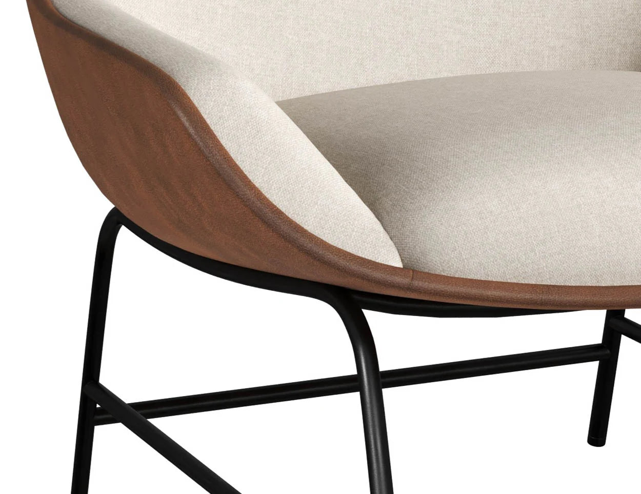 Lucier Lounge Chair - Belfast Oatmeal / Bravo Cognac - Central Designs