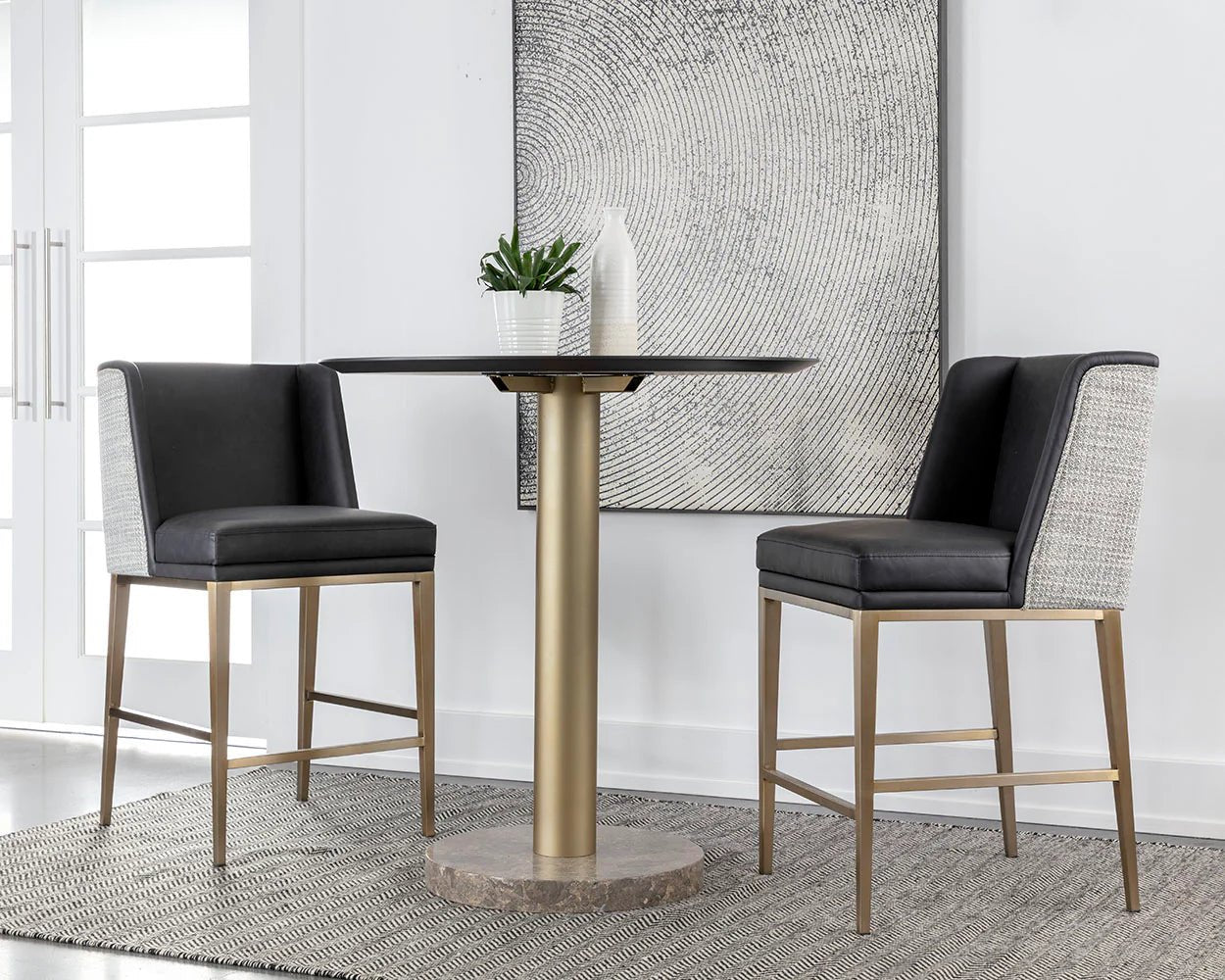 Joplin Counter Stool - Cantina Black / Vera White Pepper - Central Designs