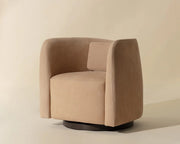 Emilie Swivel Lounge Chair - Nubuck Tan Leather - Central Designs