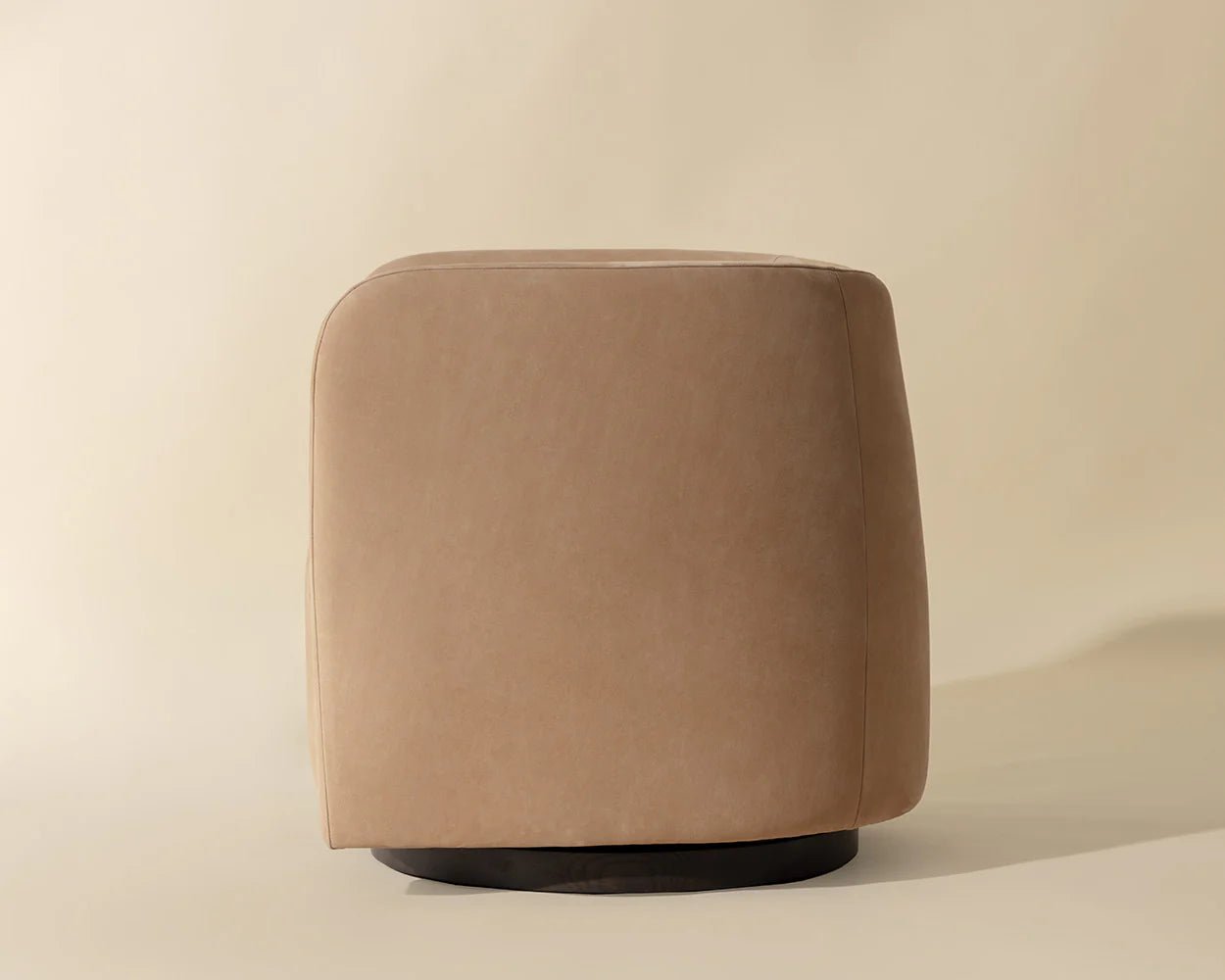 Emilie Swivel Lounge Chair - Nubuck Tan Leather - Central Designs