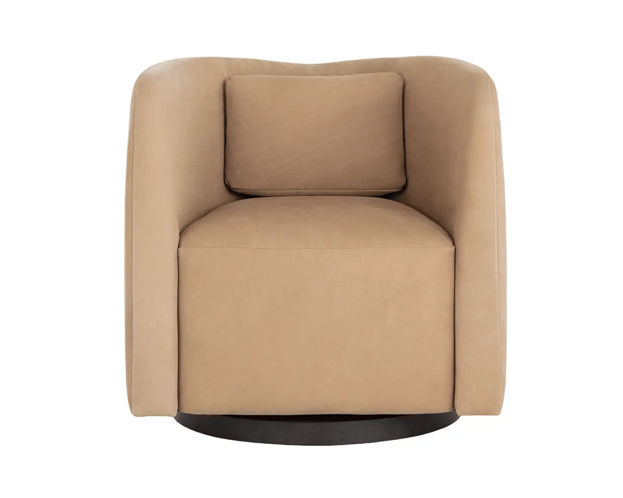 Emilie Swivel Lounge Chair - Nubuck Tan Leather - Central Designs