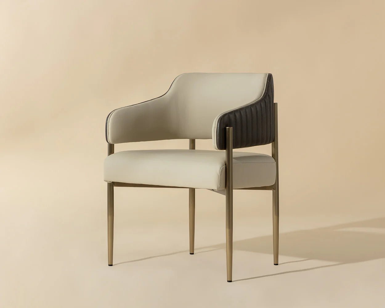 Tova Dining Armchair - Dillon Cream / Bravo Ash - Central Designs