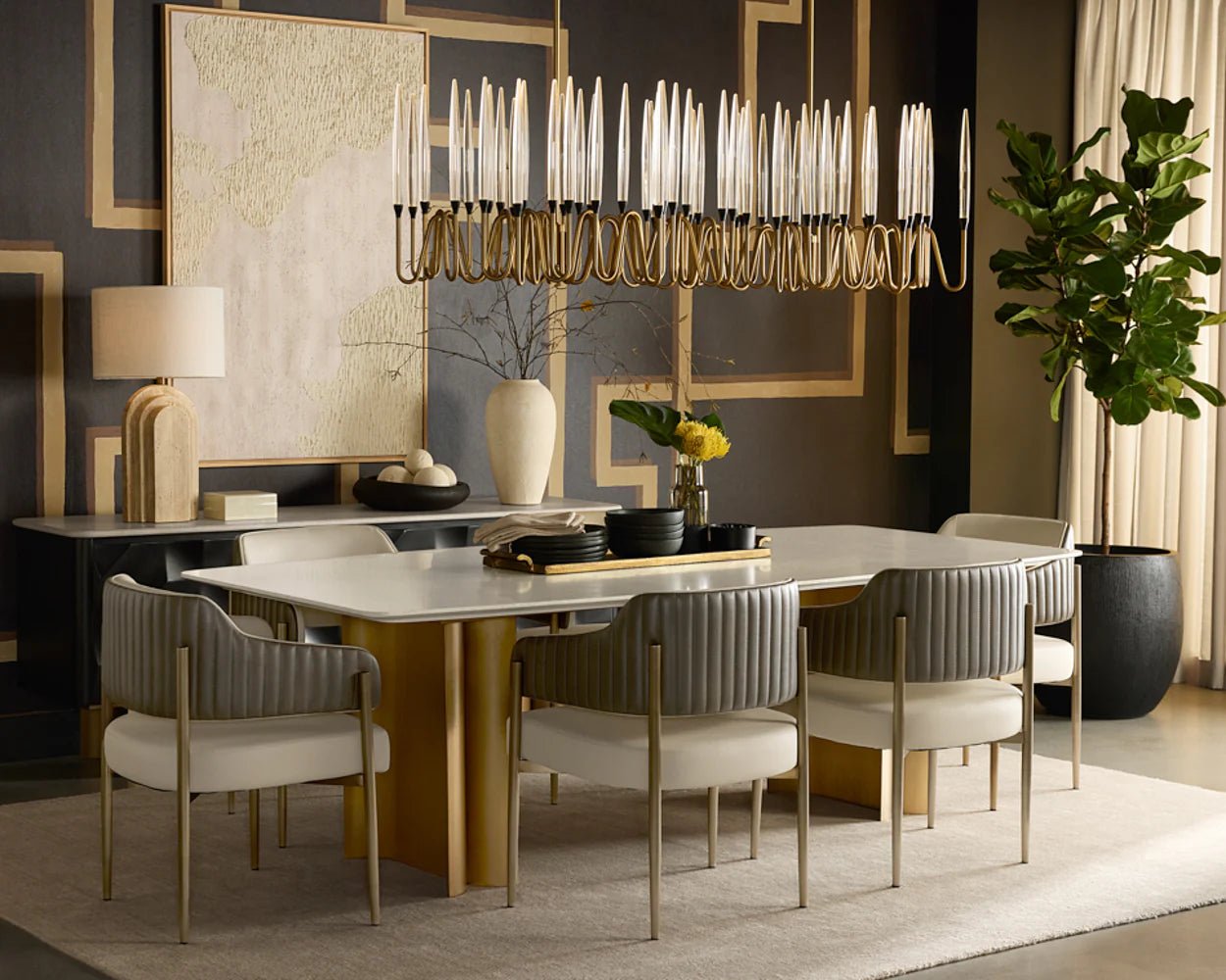 Tova Dining Armchair - Dillon Cream / Bravo Ash - Central Designs