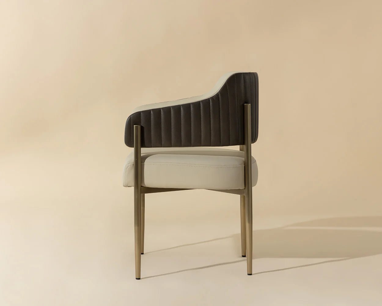 Tova Dining Armchair - Dillon Cream / Bravo Ash - Central Designs