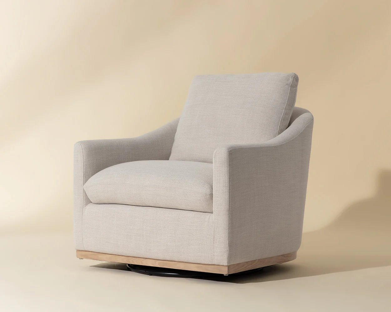 Corbin Swivel Lounge Chair - Effie Linen - Central Designs