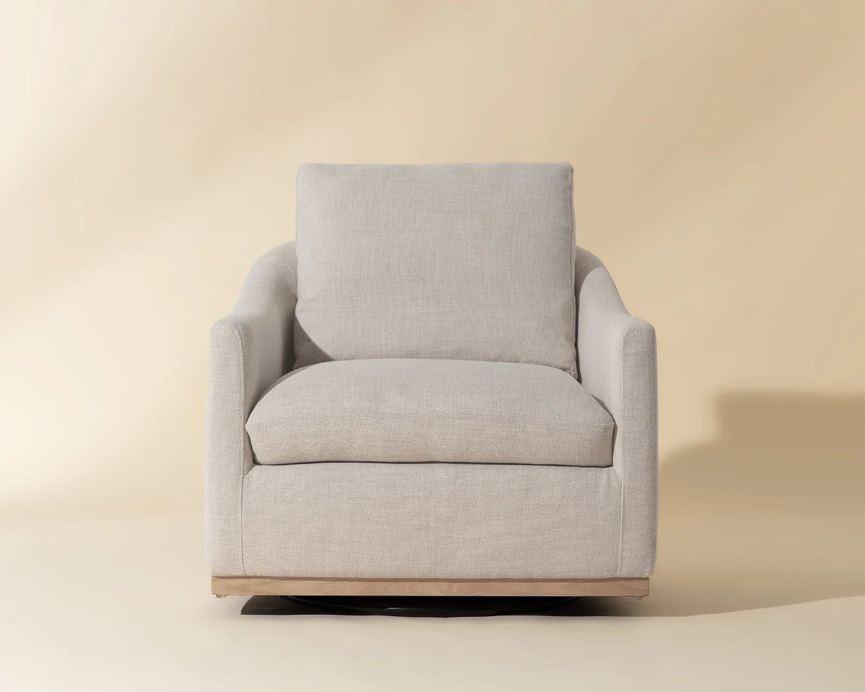 Corbin Swivel Lounge Chair - Effie Linen - Central Designs