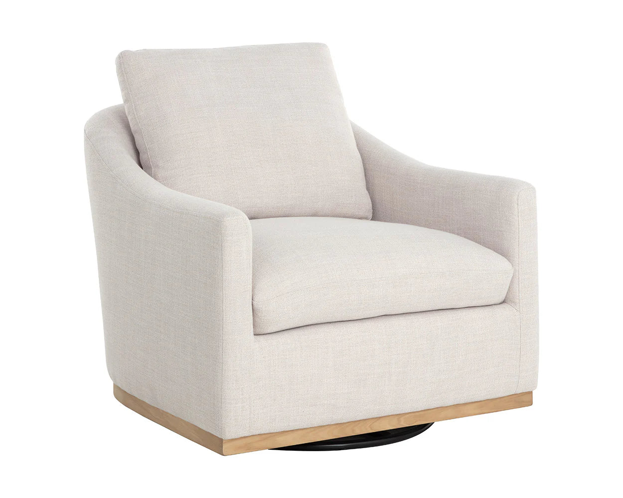 Corbin Swivel Lounge Chair - Effie Linen - Central Designs
