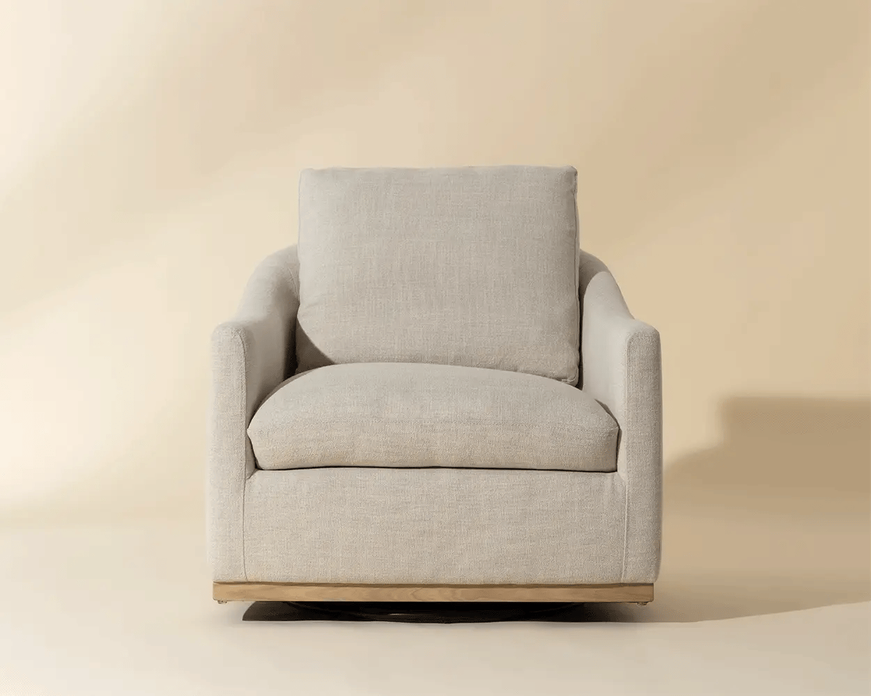 Corbin Swivel Lounge Chair - Effie Linen - Central Designs