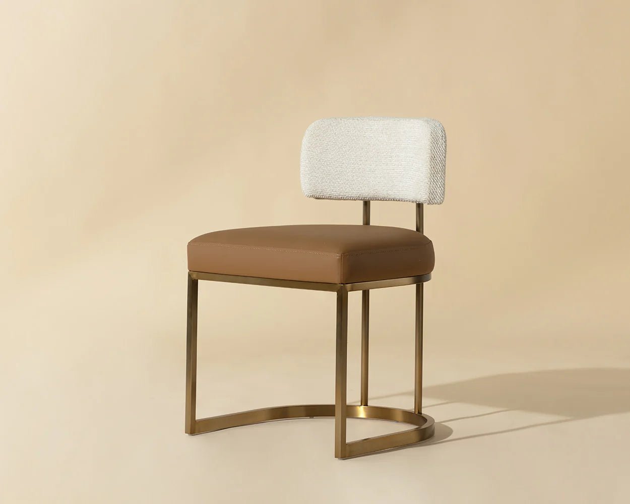 Larissa Dining Chair - Napa Cognac / Rhea Light Barley - Central Designs