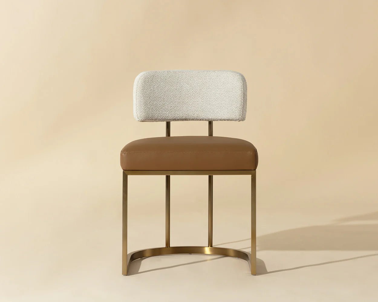 Larissa Dining Chair - Napa Cognac / Rhea Light Barley - Central Designs