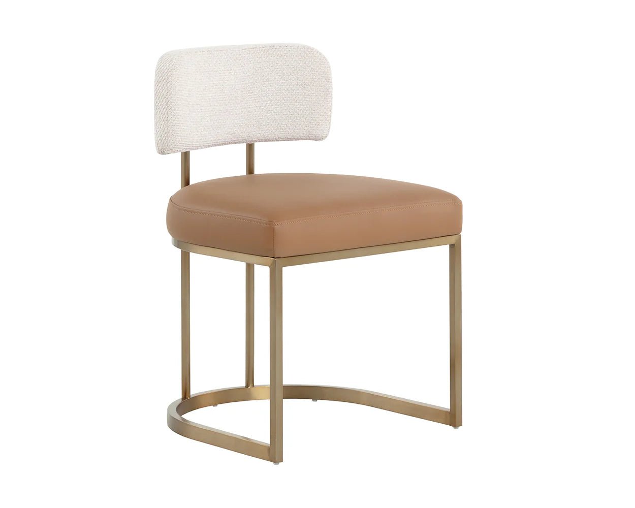 Larissa Dining Chair - Napa Cognac / Rhea Light Barley - Central Designs