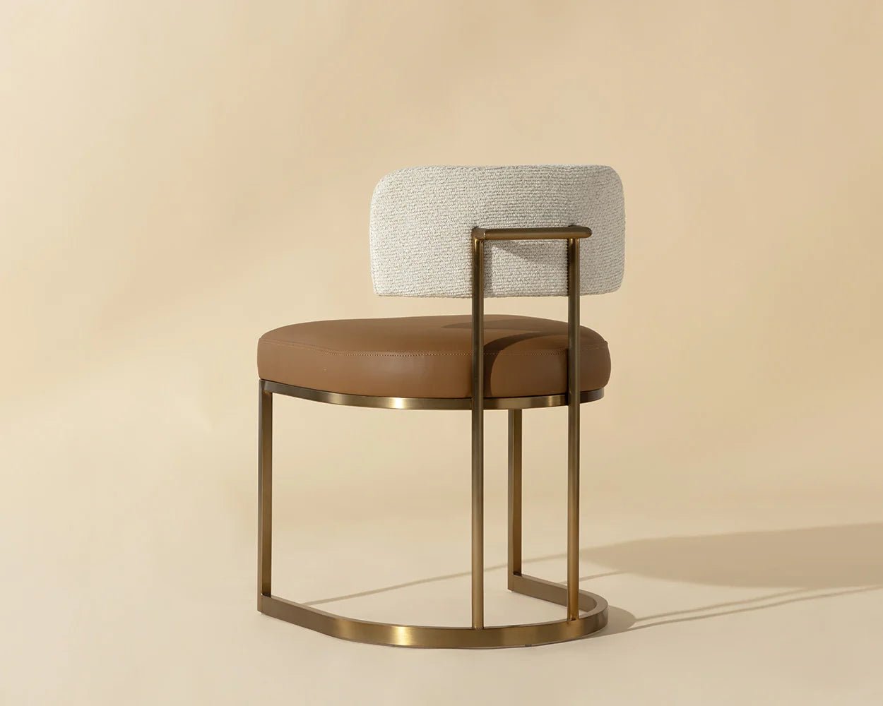 Larissa Dining Chair - Napa Cognac / Rhea Light Barley - Central Designs