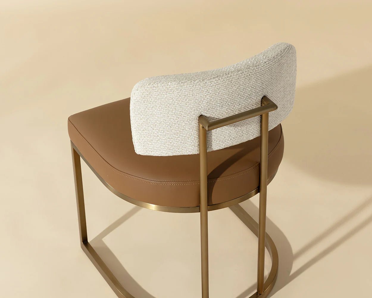 Larissa Dining Chair - Napa Cognac / Rhea Light Barley - Central Designs