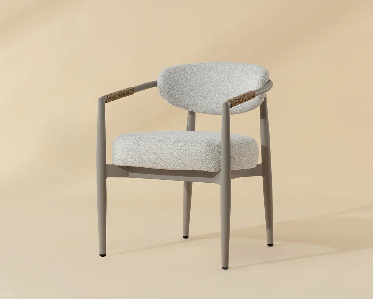 Marita Dining Armchair - Greige - Louis Cream - Central Designs