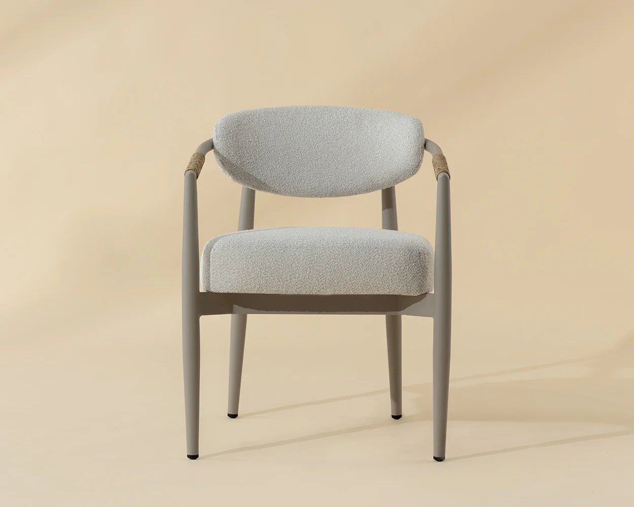 Marita Dining Armchair - Greige - Louis Cream - Central Designs