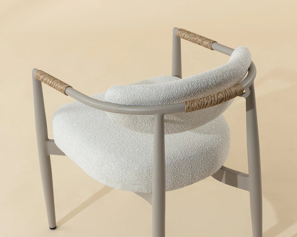 Marita Dining Armchair - Greige - Louis Cream - Central Designs