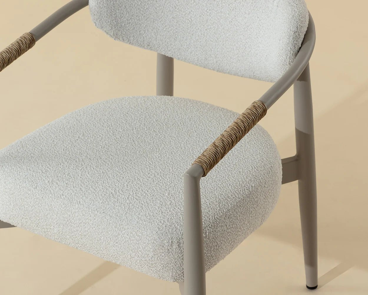 Marita Dining Armchair - Greige - Louis Cream - Central Designs