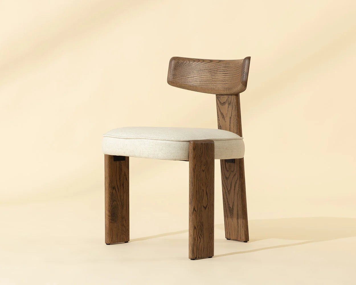 Horton Dining Chair - Warm Brown - Geralt Linen - Central Designs