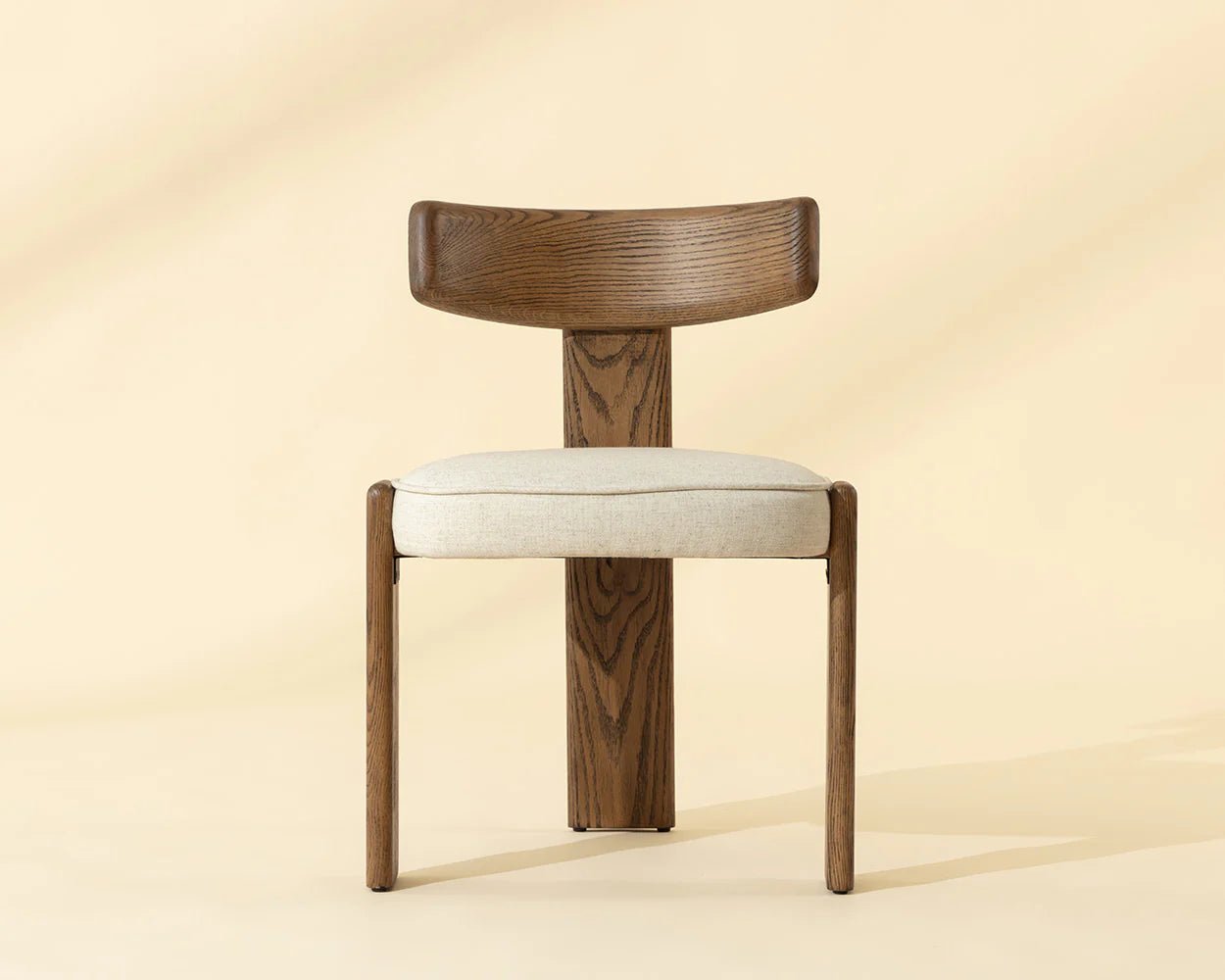 Horton Dining Chair - Warm Brown - Geralt Linen - Central Designs