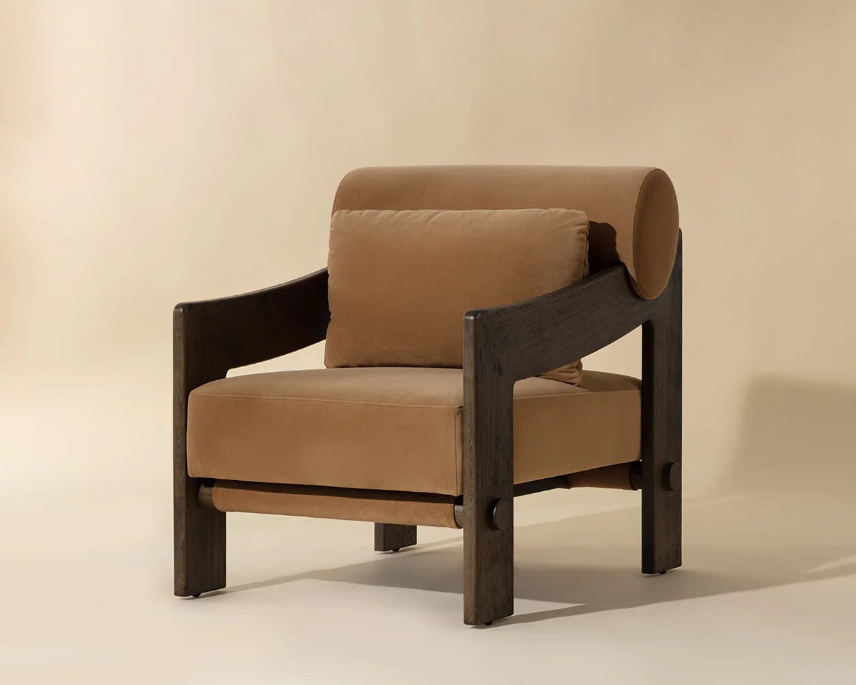 Reizo Lounge Chair - Distressed Brown - Kona Camel - Central Designs