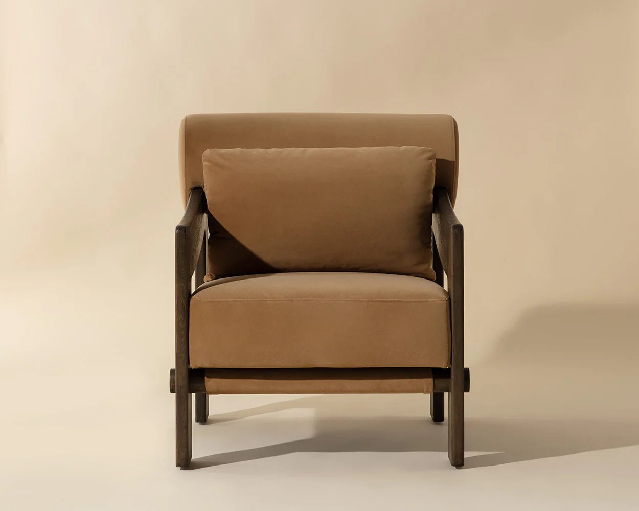 Reizo Lounge Chair - Distressed Brown - Kona Camel - Central Designs