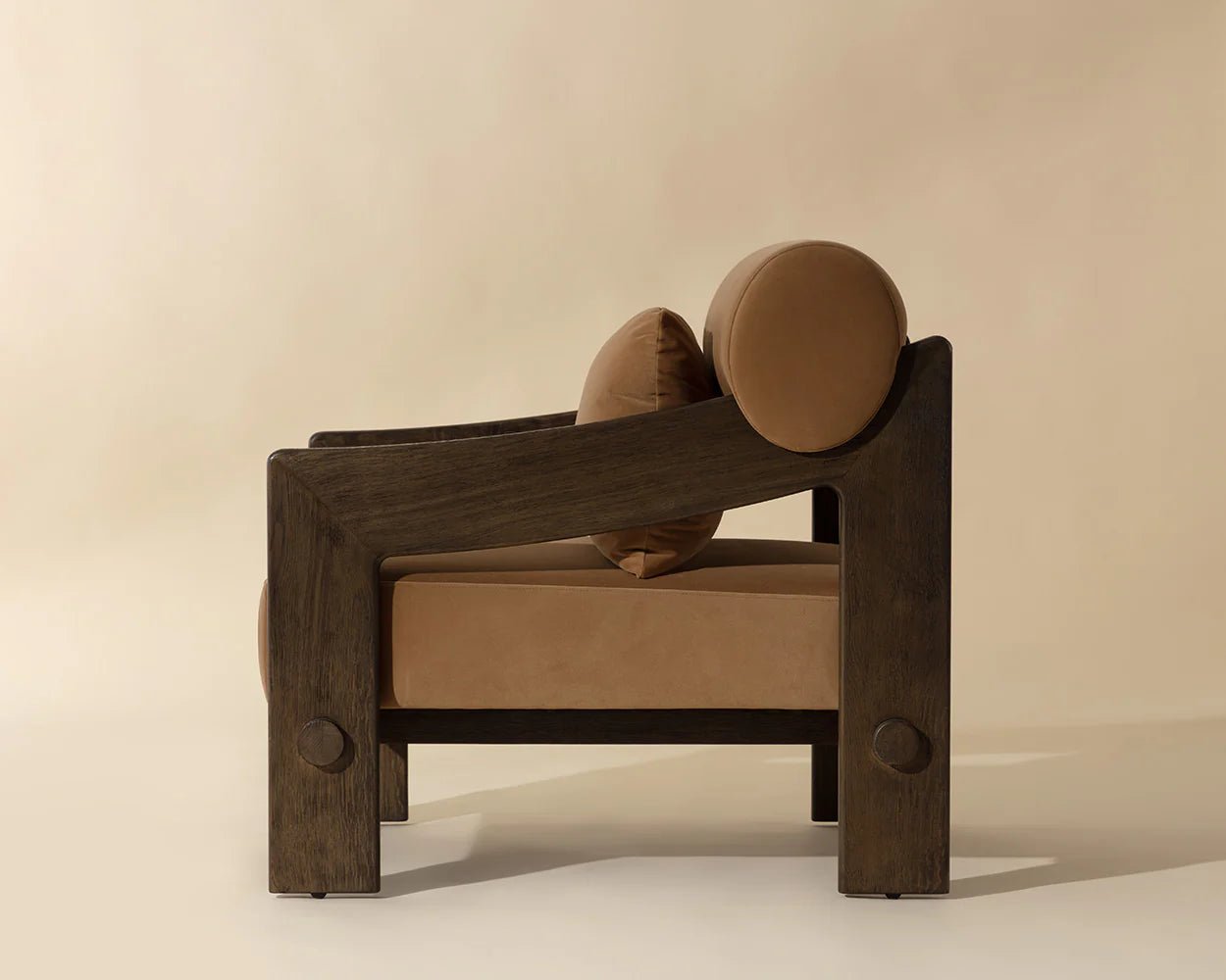 Reizo Lounge Chair - Distressed Brown - Kona Camel - Central Designs