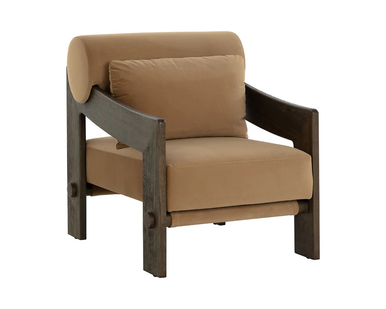 Reizo Lounge Chair - Distressed Brown - Kona Camel - Central Designs
